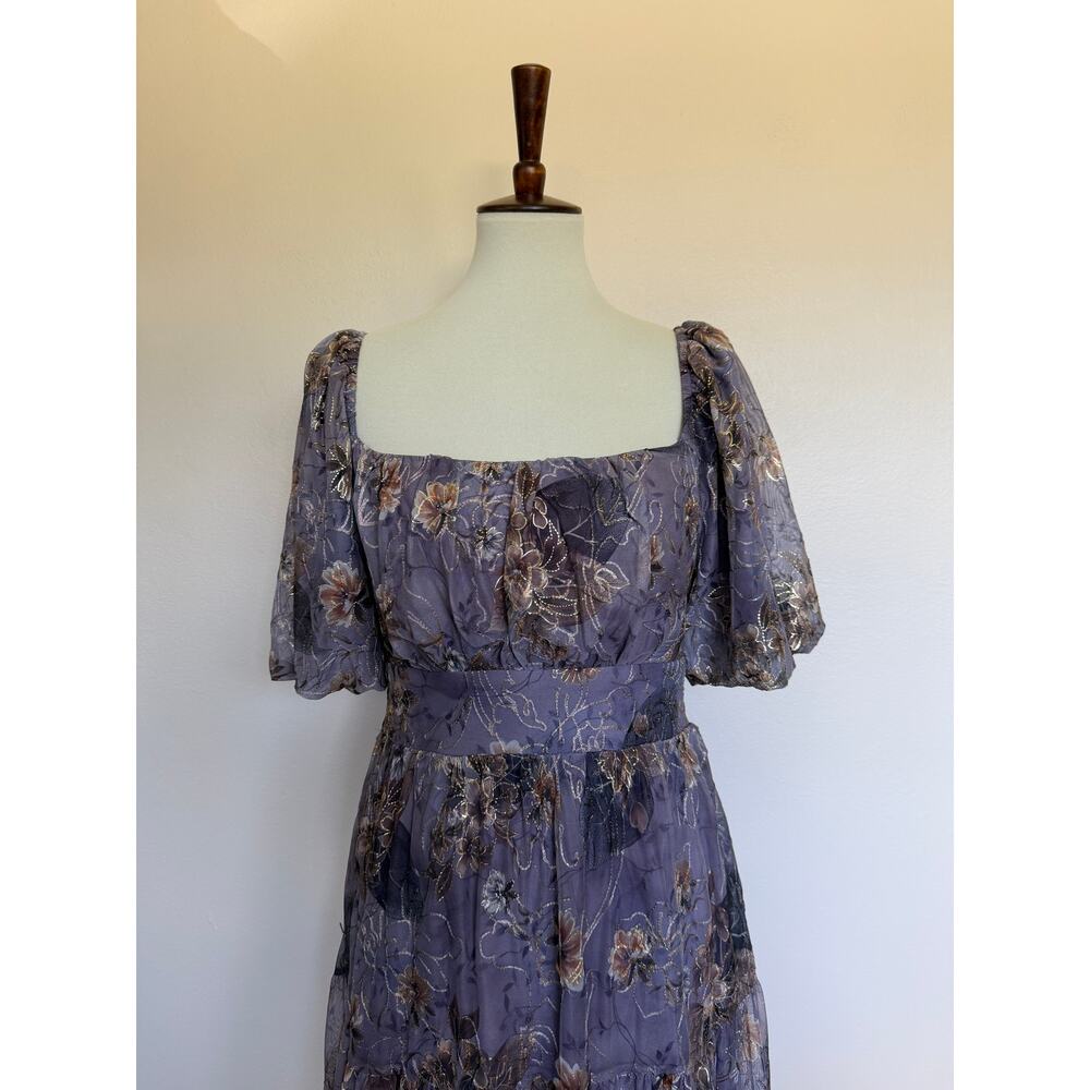 BALTIC BORN Annabeth Midi Dress Lavender Floral - Picture 4 of 6